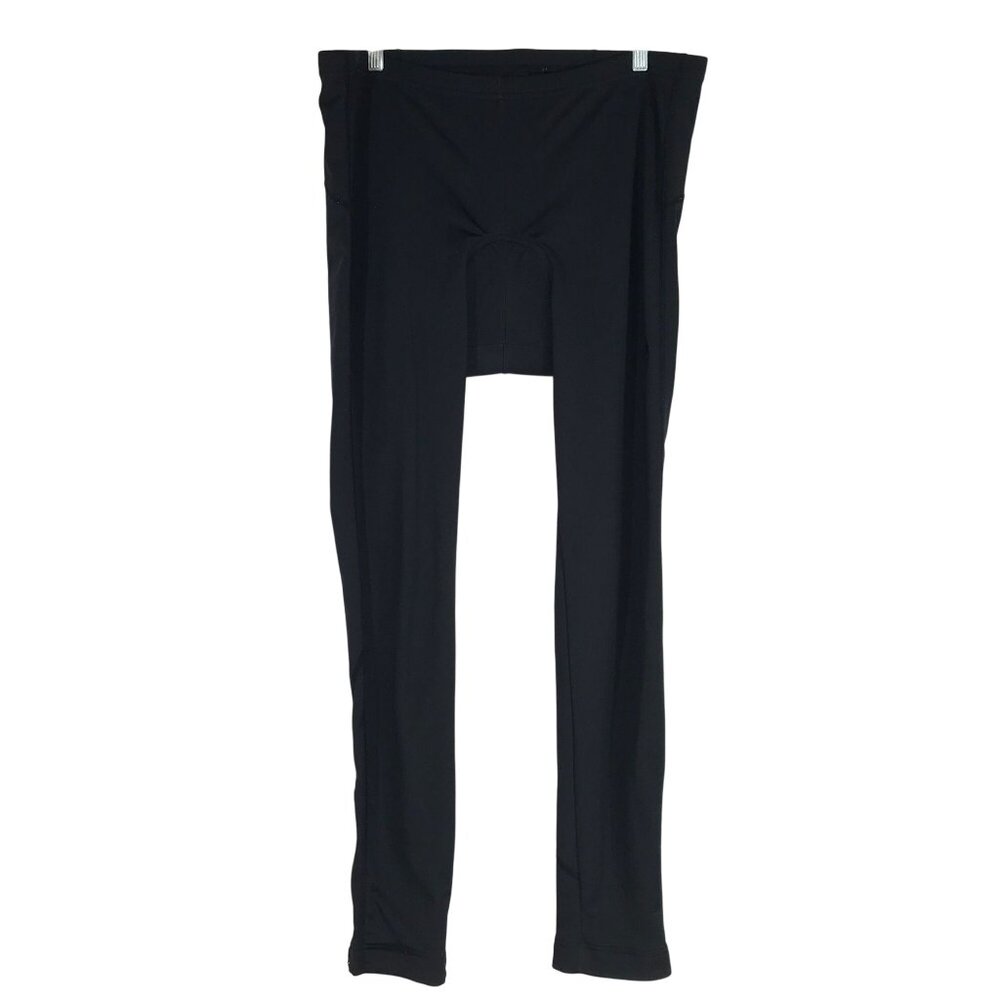 NOVARA - MEN'S XL - BLACK PADDED NYLON BLEND FLEECE LINED CYCLING PANTS
